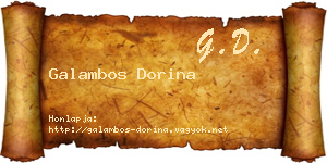 Galambos Dorina névjegykártya
